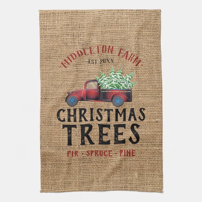 Linge De Cuisine Agritourisme frais 🎄 arbres de Noël (Vertical)