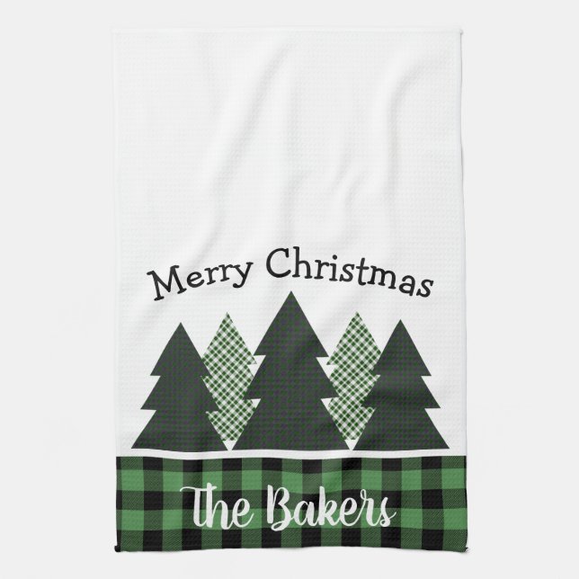 Linge De Cuisine Agritourisme personnalisé Arbre de Noël Plaid (Vertical)