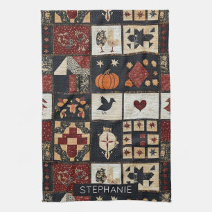 Linge De Cuisine Agritourisme primitif Appliqué et géométrique