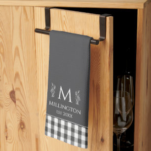 Linge De Cuisine Agritourisme Rustique Personnalisé Monogramme Char