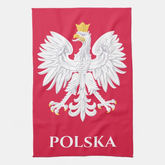 Linge De Cuisine Aigle polonaise 🦅 Polski Pologne Crête rouge (Vertical)