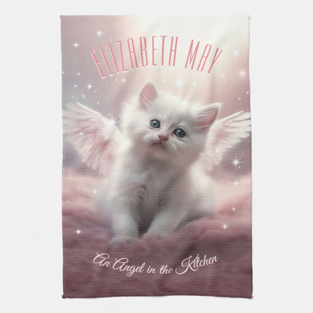 Linge De Cuisine Ailes d'ange Kitten personnalisées générées par l' (Vertical)
