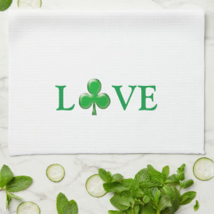 Linge De Cuisine Aimer Vert blanc Shamrock mignon moderne