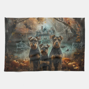 Linge De Cuisine Airedale Halloween nuit chien délice