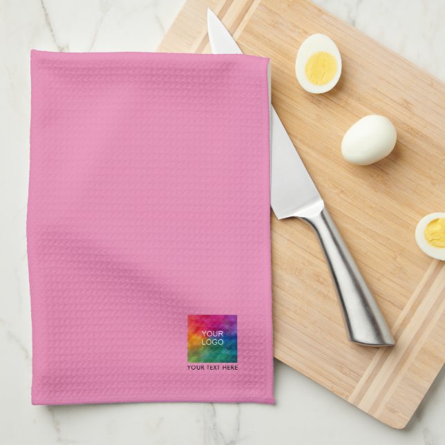 Linge De Cuisine Ajouter Business Logo Texte Personnalisé tendance  (Quart Plié)