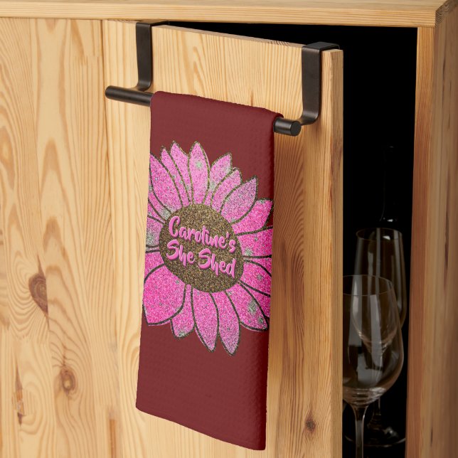 Linge De Cuisine Ajouter un nom Changer le texte Elle Shop Pink Tou (Pliage en tiers)