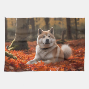 Linge De Cuisine Akita en automne Feuilles automne s'inspire