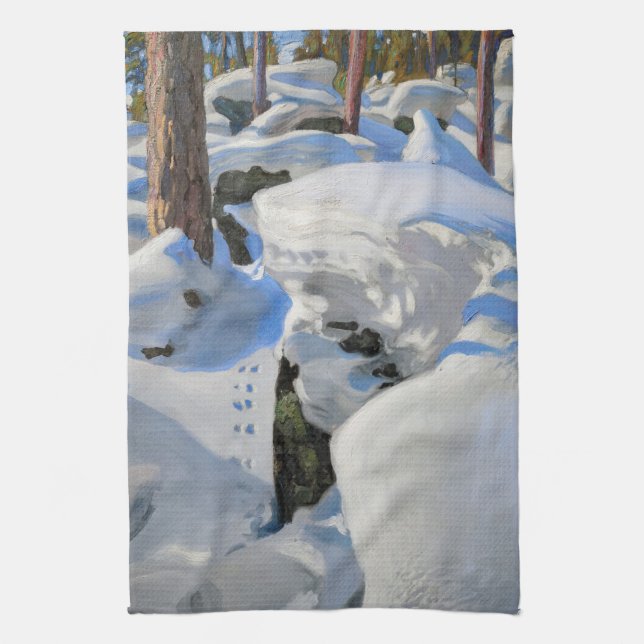 Linge De Cuisine Akseli Gallen-Kallela - Le repaire du Lynx (Vertical)