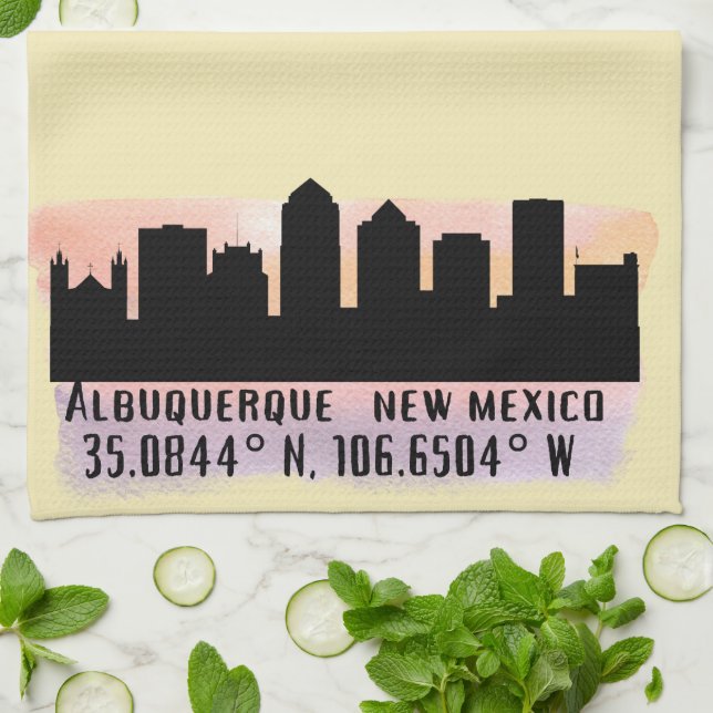 Linge De Cuisine Albuquerque NM City Skyline (Plié)