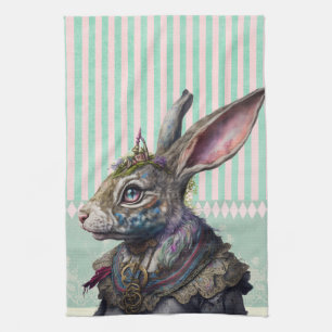 Linge De Cuisine Alce au pays des merveilles Aquarelle de lapin bla