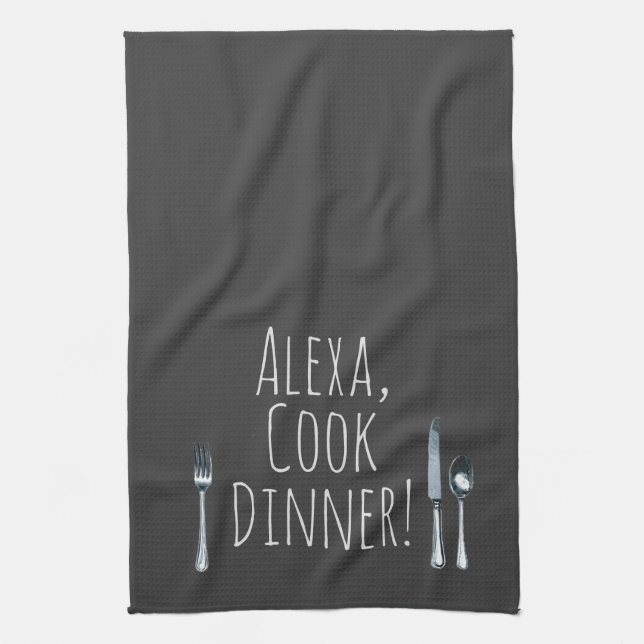 Linge De Cuisine Alexa Command humoristique pour un dîner de cuisin (Vertical)