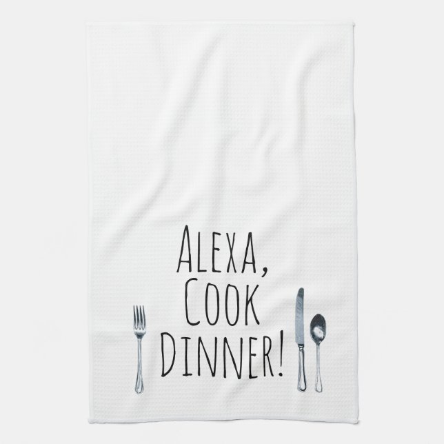 Linge De Cuisine Alexa Command humoristique pour un dîner de cuisin (Vertical)