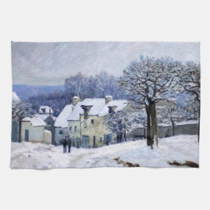 Linge De Cuisine Alfred Sisley - Place Chenil à Marly, Effet Neige