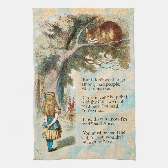Linge De Cuisine Alice au pays des merveilles Cheshire Cat Mad (Vertical)