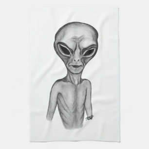 Linge De Cuisine Alien gris