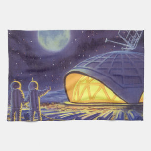 Linge De Cuisine Aliens de science-fiction vintages sur Blue Planet