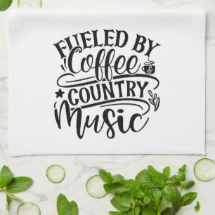 Linge De Cuisine Alimenté par Coffee Country Music Fun Cute