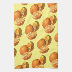 Linge De Cuisine Aliments Anciens, Oranges Fraîches Biologiques Sai