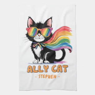 Linge De Cuisine Ally Cat - Rainbow Cat LGBTQ Pride