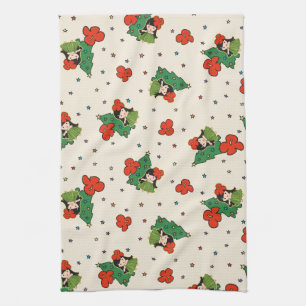 Linge De Cuisine Aloha Honeys Christmas Hawaiian Hula Girl Cream
