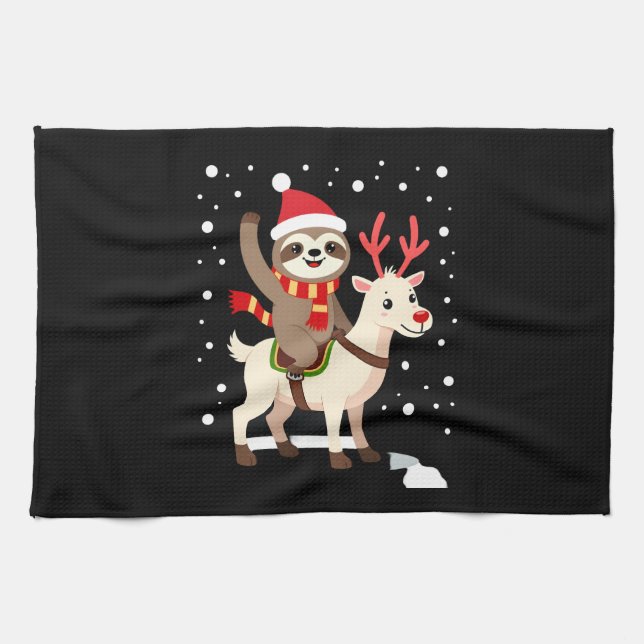 Linge De Cuisine Alpaca Sloth Christmas (1) (Horizontal)