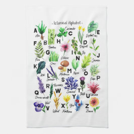 Linge De Cuisine Alphabet botanique moderne Jardin floral