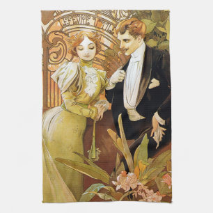 Linge De Cuisine Alphonse Mucha Flirt Vintage Art romantique Nouvea