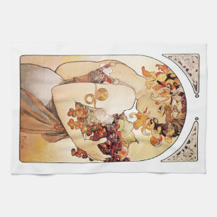 Linge De Cuisine Alphonse Mucha Lady Au Fruit