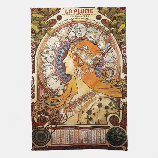 Linge De Cuisine Alphonse Mucha Zodiac (Vertical)