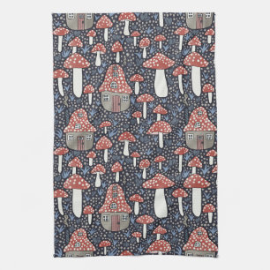 Linge De Cuisine Amanita Magical Mushroom Village mignonne Illustra