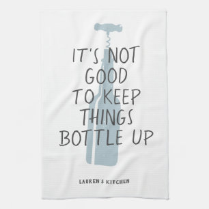 Linge De Cuisine Amant Du Vin Drôle Nom Personnalisé Cadeau Élégant