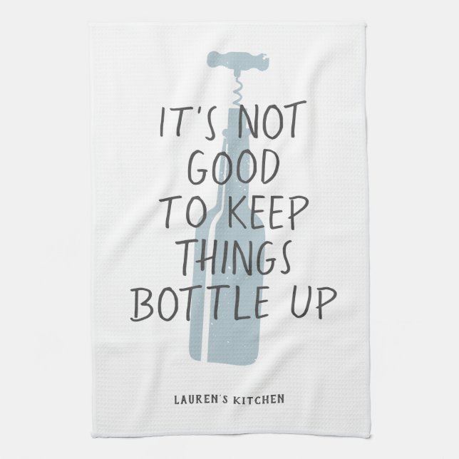 Linge De Cuisine Amant Du Vin Drôle Nom Personnalisé Cadeau Élégant (Vertical)