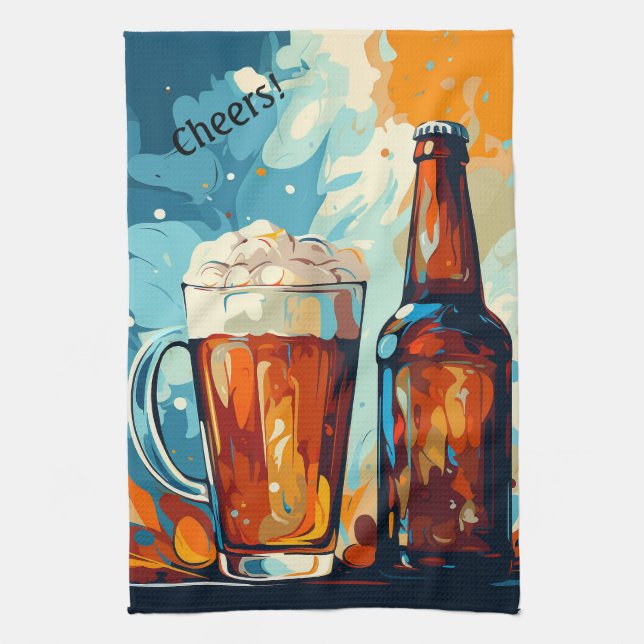 Linge De Cuisine Amateurs de bière personnalisée (Vertical)