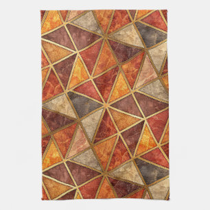 Linge De Cuisine Ambre fondu et mosaïque géométrique de marbre cram
