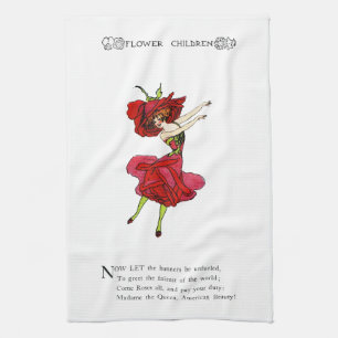 Linge De Cuisine American Beauty Rose, Whimsical Flowers Livre Art