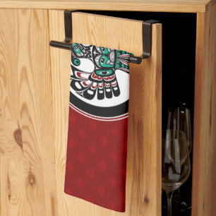 Linge De Cuisine Amérindien Noir Haida Thunderbird