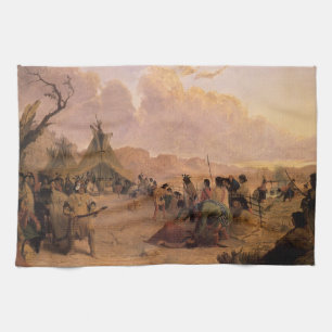 Linge De Cuisine Amérindien vintage, Danse de médecine par Eastman