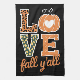 Linge De Cuisine Amour Automne Y'All Impression Léopard Automne Tha