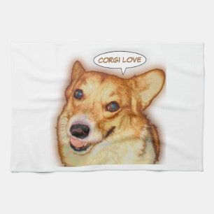 Linge De Cuisine Amour de corgi