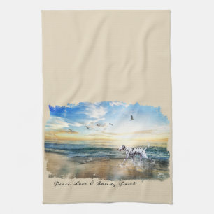 Linge De Cuisine Amour de paix et pattes de Sandy dalmatiennes