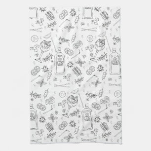 Linge De Cuisine Amour du buveur de gin Cocktails Mixologue Motif