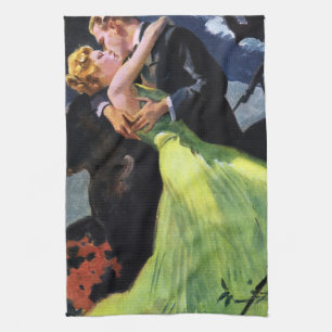 Linge De Cuisine Amour vintage et romance, Baiser romantique