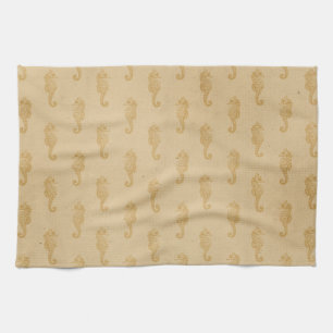 Linge De Cuisine Amoureux des Animaux Marins Hippocampe Style Vinta