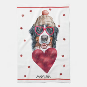 Linge De Cuisine Amoureux des chiens de pattes personnalisées Valen