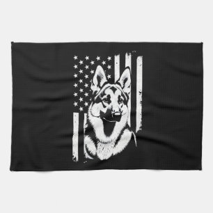 Linge De Cuisine Amoureux du chien berger allemand Drapeau américai
