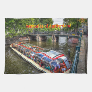 Linge De Cuisine Amsterdam Canal Scene, Tours d'Amsterdam