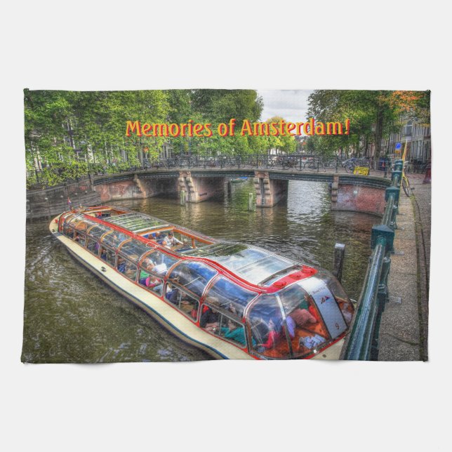 Linge De Cuisine Amsterdam Canal Scene, Tours d'Amsterdam (Horizontal)