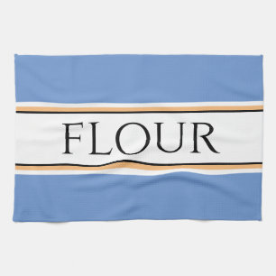 Linge De Cuisine Amusant Bleu clair Cuisine Blanc FLOUR Racing Stri