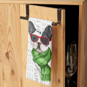 Linge De Cuisine Amusant chien Boston Terrier Noël