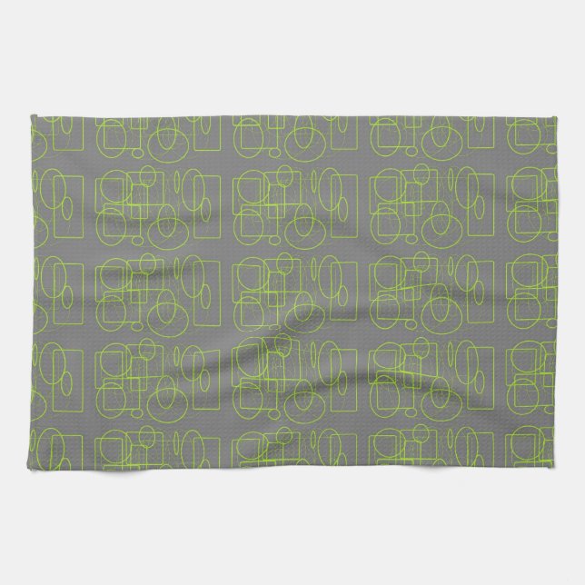 Linge De Cuisine Amusants avec vert et gris (Horizontal)